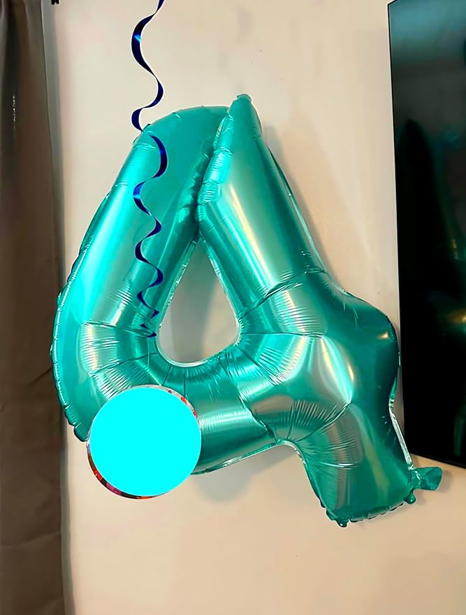 Balloons Number 5, Blue Green Balloon Numbers for Girls Boys Happy Birthday Decorations, 40 Inch Balloon for 5, 15, 25, 2025 Graduation Wedding Anniversaries Party
