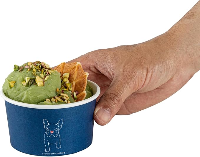 Restaurantware Coppetta 8 Ounce Dessert Cups, 50 Disposable Ice Cream Cups - Lids Sold Separately, Sturdy, Frenchie Paper FroYo Bowls, For Hot And Cold Foods, Perfect For Gelato Or Mousse