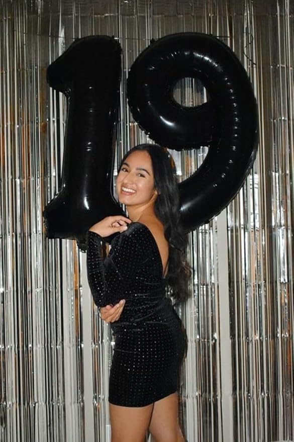 Number Balloons 40 Inch, Black 29 Balloon Numbers for Women Men 29th Birthday Party Supplies Anniversaries Graduation, Photo Prop Decoration