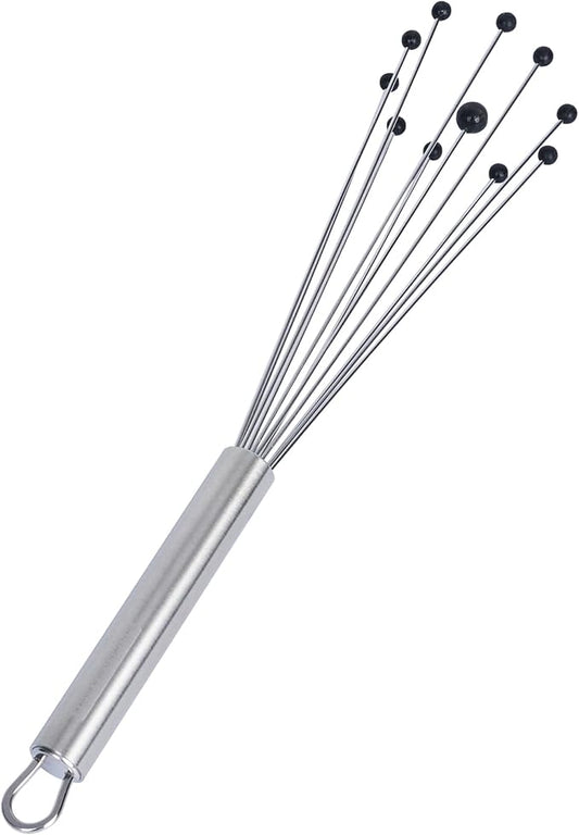 Restaurantware 10.5 in Stainless Steel Ball Whisk with Silicone Tips - 24 Pack - German Standard Sauce & Gravy Whisk, Non-Scratch, Dishwasher Safe - Non-Stick Silicone Ball Whisk for Baking