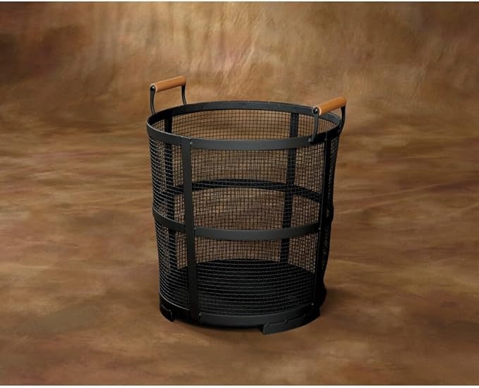 Black Round Log Basket