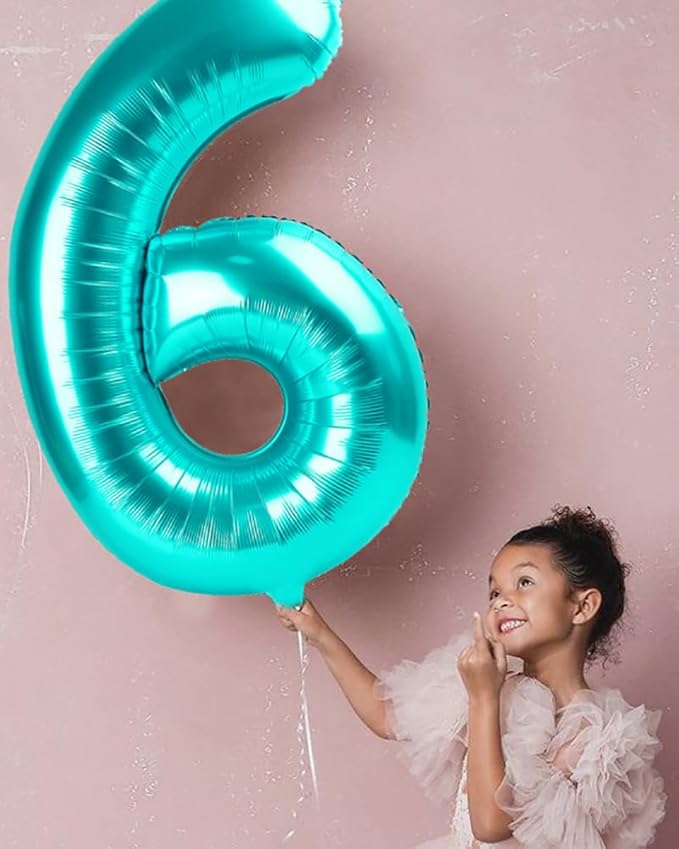 Number Balloons, Happy Birthday Decoration for 9th, Blue Green Balloon Numbers 40 Inch for 9 19 29 Girls Boys Women Men Game Competition Party Decorations