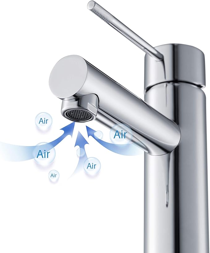 KIBI KBF1010 Solid Brass Single Handle Single Hole Circular X Faucet for Bathroom Sink | High Arc Faucet Spout | Chrome Finish | Corrosion and Rust Resistant