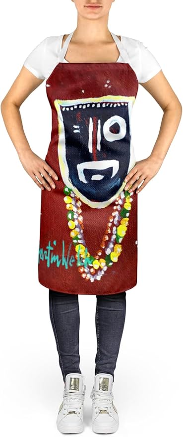 Caroline's Treasures Zee Brown Apron Cooking Kitchen Server Baking Crafts Gardening for Adult Women Men, Unisex, Large, Multicolor