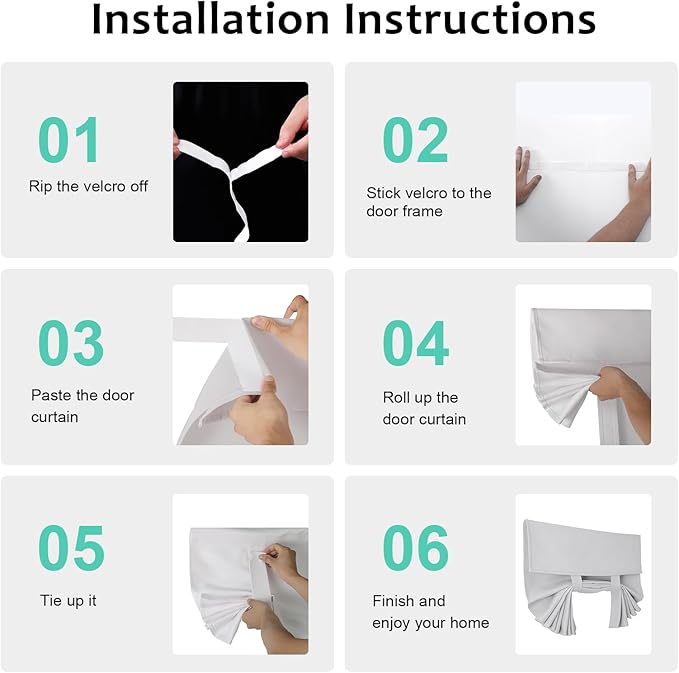 WdFour French Door Curtain - Blackout Thermal Insulated Door & Window Cover for Front/Side Doors - Noise Reducing & Energy Saving - Greyish White, 34x80 Inches, 1 Panel