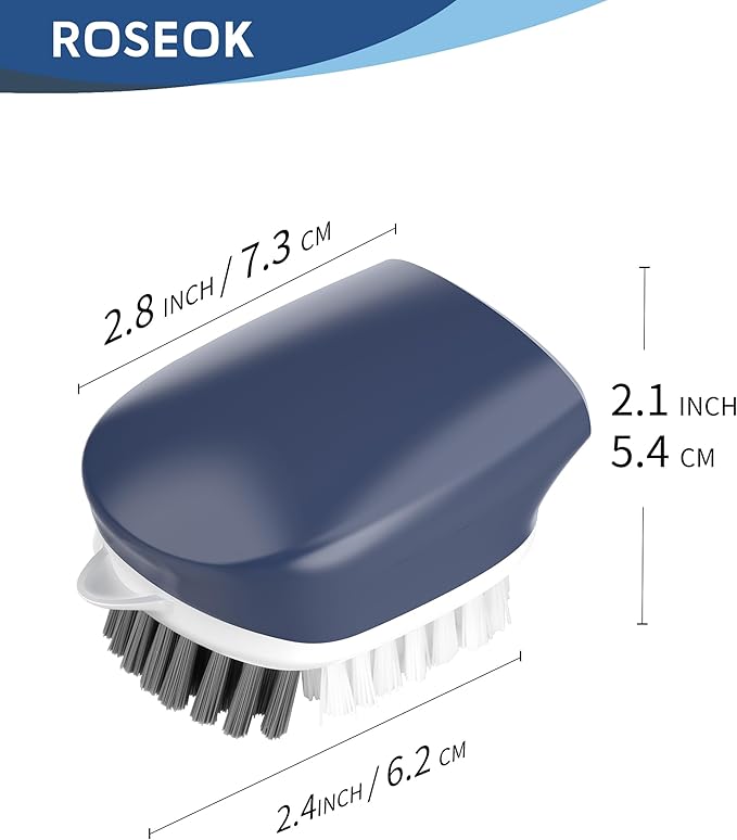 ROSEOK Potato Scrubber and Veggie Brush, Self-Standing Kitchen Brush for Fruit and Vegetable Cleaning, Navy Blue, 2 Pack