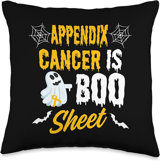 Appendix Cancer Is Boo Sheet Ghost Halloween Appendix Cancer Throw Pillow