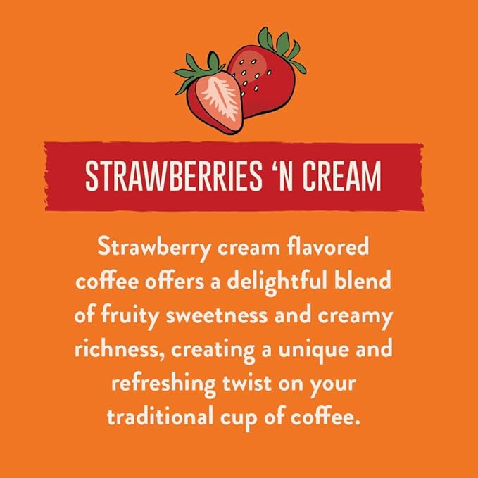 Two Rivers Coffee Strawberries N Cream Flavored Ground Coffee, Perfectly Balanced, Always Smooth, Made with 100% Arabica Beans - Flavor Enhanced, 10 Ounce Bag
