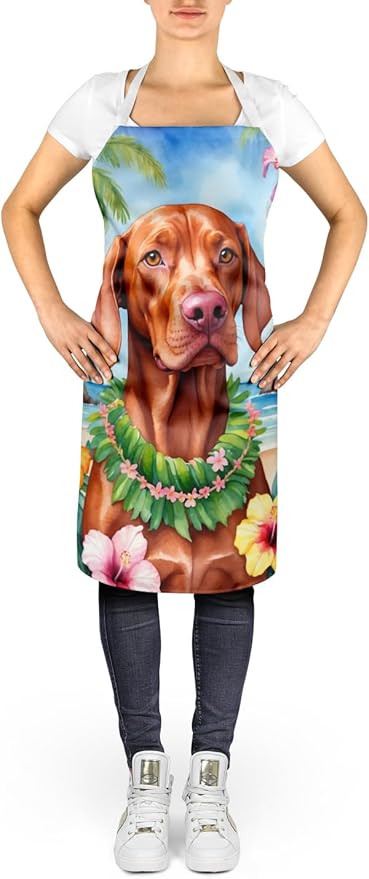 Caroline's Treasures Vizsla Luau Apron Cooking Kitchen Server Baking Crafts Gardening for Adult Women Men, Unisex, Large, Multicolor
