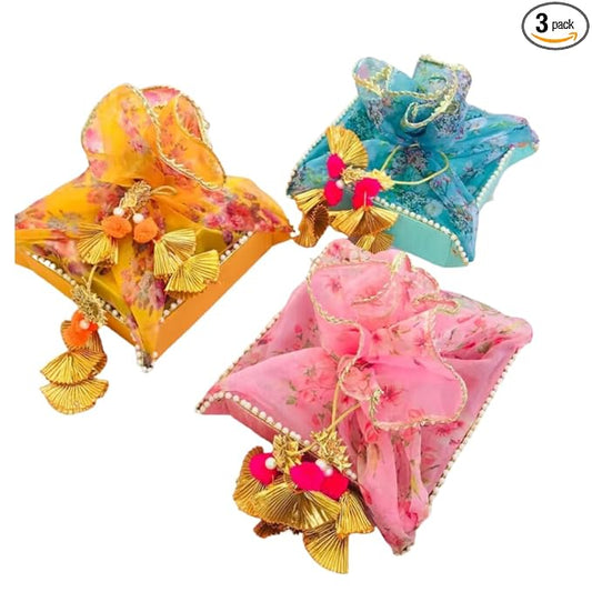IGH Beautifully Crafted Shagun and Mithai Baskets for Weddings and Special Occasions, Indian Traditional Housewarming Return Gift. (Multi, 10x10x3 Inches)