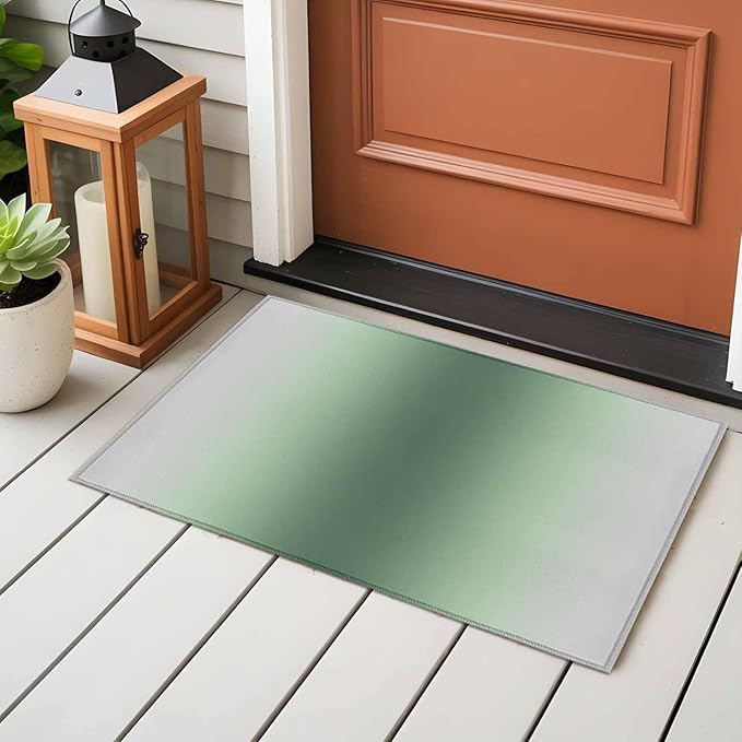 Area Rug 2x3ft, Rat Tail Green Gray Gradual Washable Rugs for Living Room Bedroom, Abstract Art Soft Non-Slip Area Rugs Rectangle Floor Carpet for Dining Room