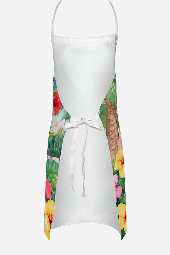 Caroline's Treasures Corgi Luau Apron Cooking Kitchen Server Baking Crafts Gardening for Adult Women Men, Unisex, Large, Multicolor