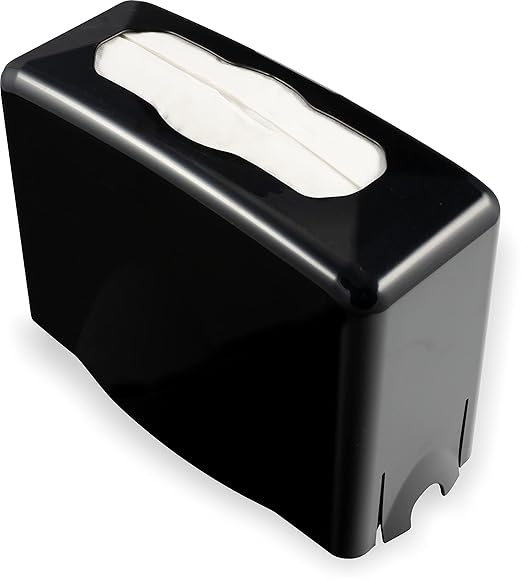 San Jamar Paper Towel Dispenser Counter Top Towel Holder, Holds Multifold, C-Fold and Single Towels for Bathroom, Kitchens, Restaurants, And Cafeterias, Plastic, 9 X 12.25 X 6 Inches, Black