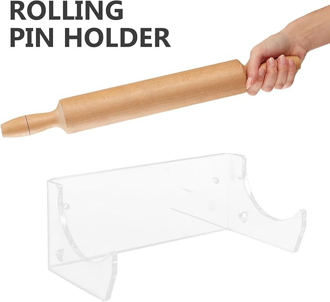 Operitacx 2pcs Wall-mounted Rolling Pin Storage Racks Kitchen Rolling Pin Holders Space-saving Organizer for Kitchen Storage and Display