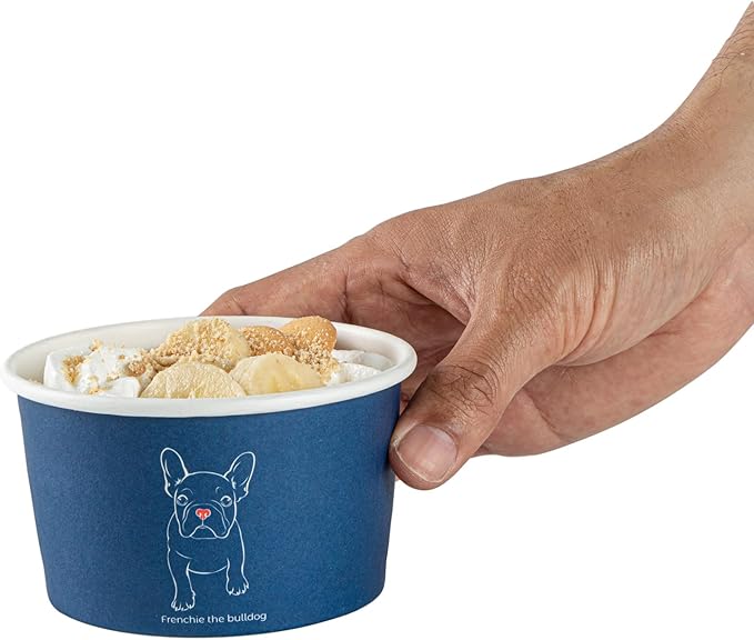 Coppetta 12 Ounce Dessert Cups, 50 Disposable Ice Cream Cups - Lids Sold Separately, Sturdy, Frenchie Paper FroYo Bowls, For Hot And Cold Foods, Perfect For Gelato Or Mousse - Restaurantware