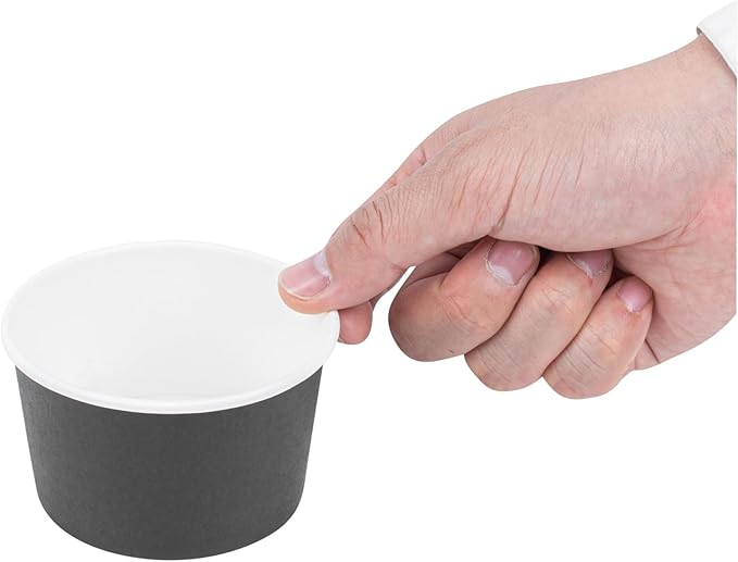 Coppetta 5-Ounce Dessert Cups, 200 Disposable Ice Cream Cups - Lids Sold Separately, Sturdy, Black Paper Frozen Yogurt Bowls, For Hot And Cold Foods, Perfect For Gelato Or Mousse - Restaurantware