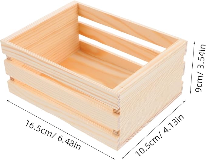 Wooden Desktop Storage Box Vintage Design Multi-purpose Basket for Organizing Stationery Sundries and Items Rustic Container for Home Office Use