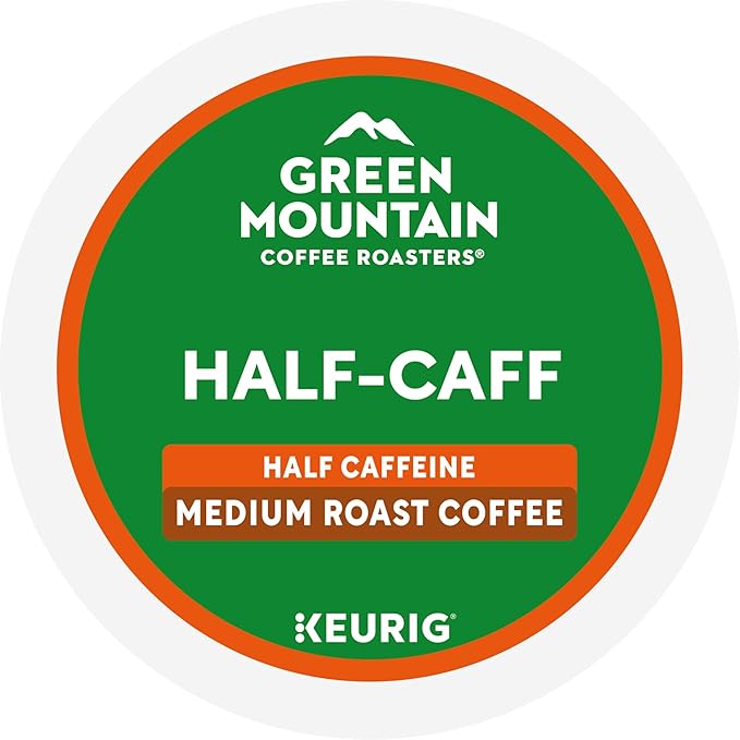 Green Mountain Coffee Roasters Half Caff, Single-Serve Keurig K-Cup Pods, Medium Roast Coffee Pods, 96 Count