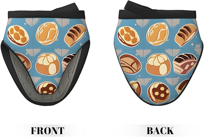 2 Pcs Mini Silicone Oven Mitts Bread and Cakes Heat Resistant Grill Gloves with Hanging Loop, Little Kitchen Mittens for Cooking Baking BBQ