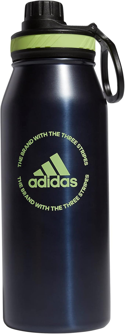 adidas Stainless Steel Metal Water Bottle 34 oz (1L) Screw Cap