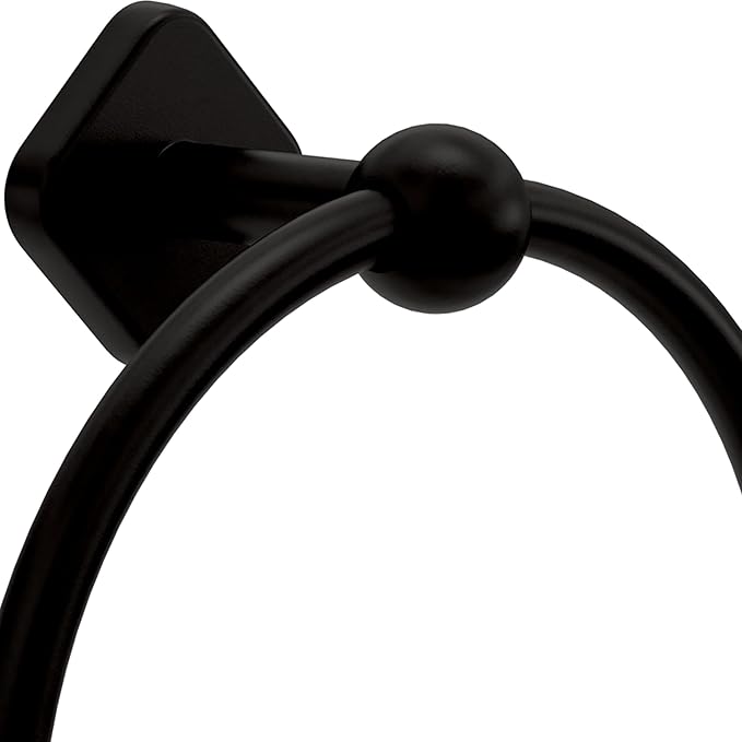 Franklin Brass Gainesville (1-Pack) Hand Towel Holder Matte Black Towel Racks for Bathroom Wall Round Towel Ring Holder for Bath Towel Hanger for Kitchen, Bathroom Accessories GNV46-MB