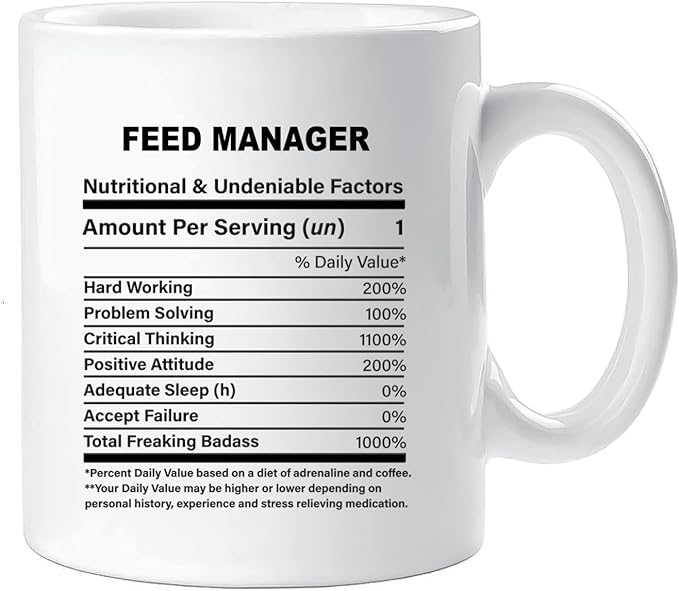 Funny Gift for Feed Manager, Feed Manager Nutrition Mug, Best Feed Manager Gift Ideas, Graduation, Funny Feed Manager Birthday Mug