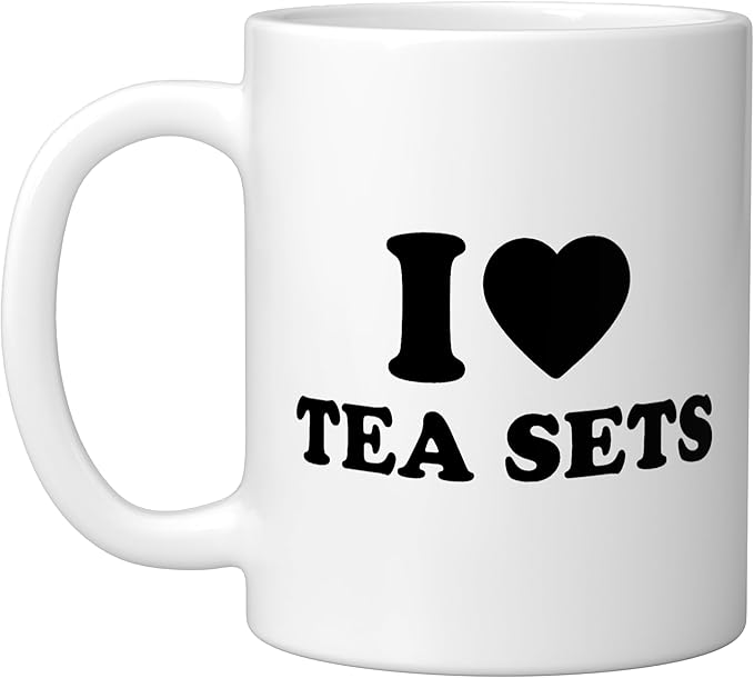 I Love Tea Sets Ceramic Mug, White