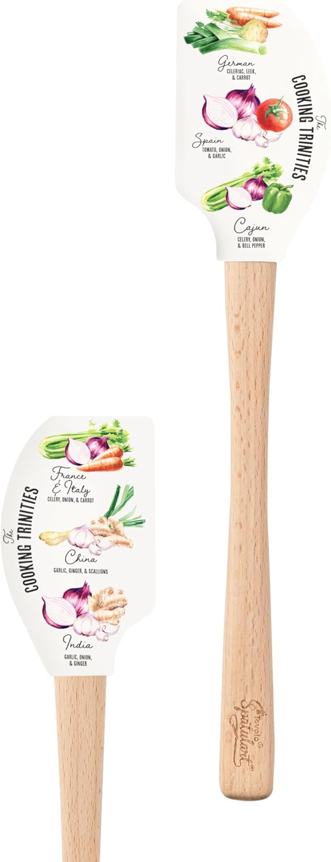 Tovolo Spatulart ‘Cooking Trinities’ Silicone Spatula with Wood Handle – BPA Free, Heat-Resistant, Ideal for Baking, Mixing & Meal Prep