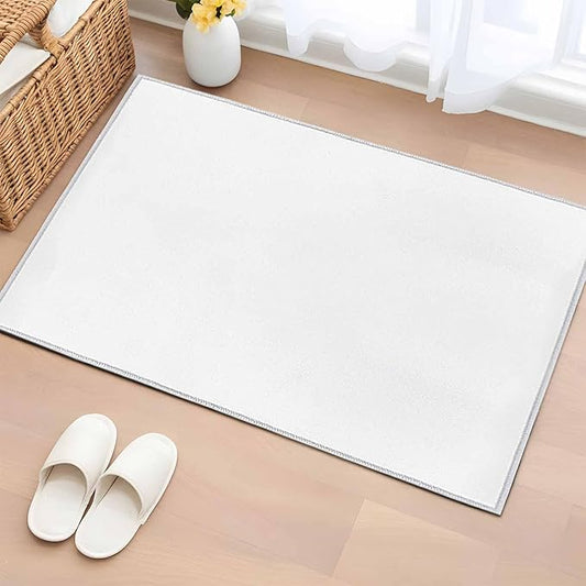 Area Rug 2x3ft, Pure White Washable Rugs for Living Room Bedroom, Minimalist Solid Color Soft Non-Slip Area Rugs Rectangle Floor Carpet for Dining Room
