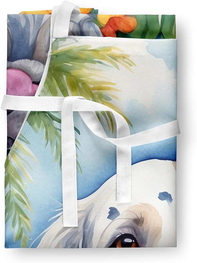 Caroline's Treasures English Setter Luau Apron Cooking Kitchen Server Baking Crafts Gardening for Adult Women Men, Unisex, Large, Multicolor