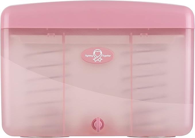 EZbrnd Countertop SLIMFOLD Hand Towel Dispenser for Kitchen/Bathroom/Office/RV/Airbnb, Guest Towel Holder, Pink