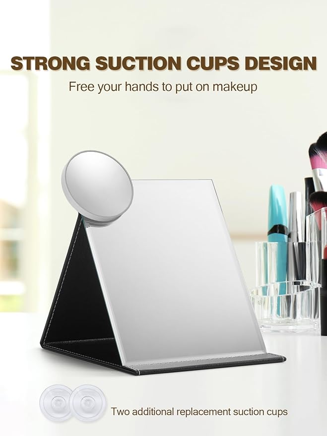 Macaki 30X Magnifying Mirror with 2 Suction Cups, 3.5 inches Magnified Makeup Mirror and Slant Tweezers,Grey,1PC