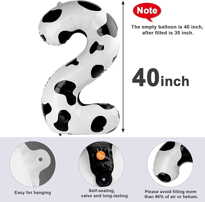 2 Numbers Balloon 40 Inch White Black Two Balloon Number Birthday Decor, 2nd 12 21st Party Celebration Decorations Graduations Wedding Baby Shower