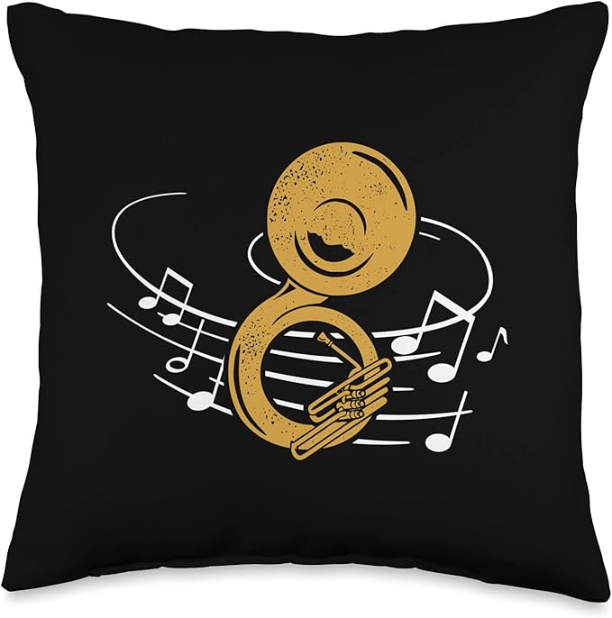 Sousaphone Sheets Brass Instrument Brass Band Throw Pillow
