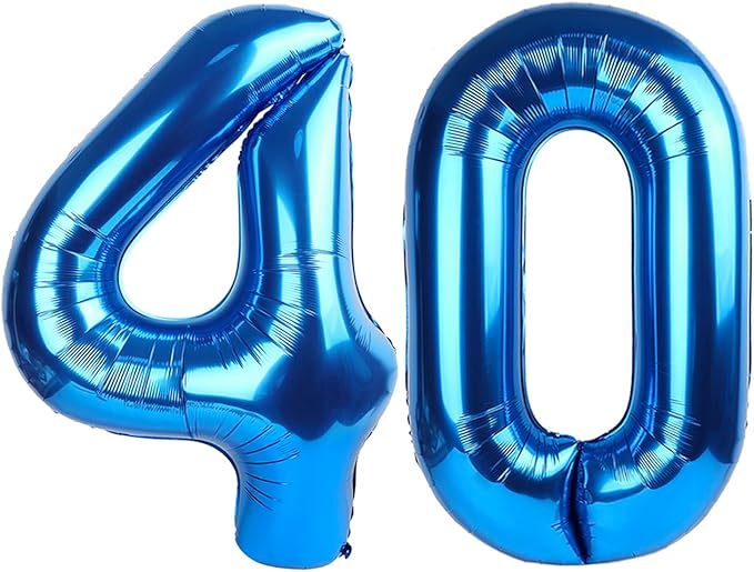 40th Birthday Decorations Woman, Number 40 Balloons Baloons Party Decoration, Big 40 Inch Dark Blue Party Decorations for Women Men, Wedding, Anniversaries, Celebration Party, Graduation