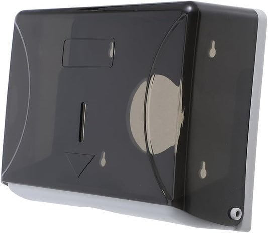 Cabilock Wall Mounted Paper Towel Dispenser Hand Towel Holder for Commercial Use Hotels Bathrooms and Kitchens Stylish Black Design Generous Capacity for Multiple