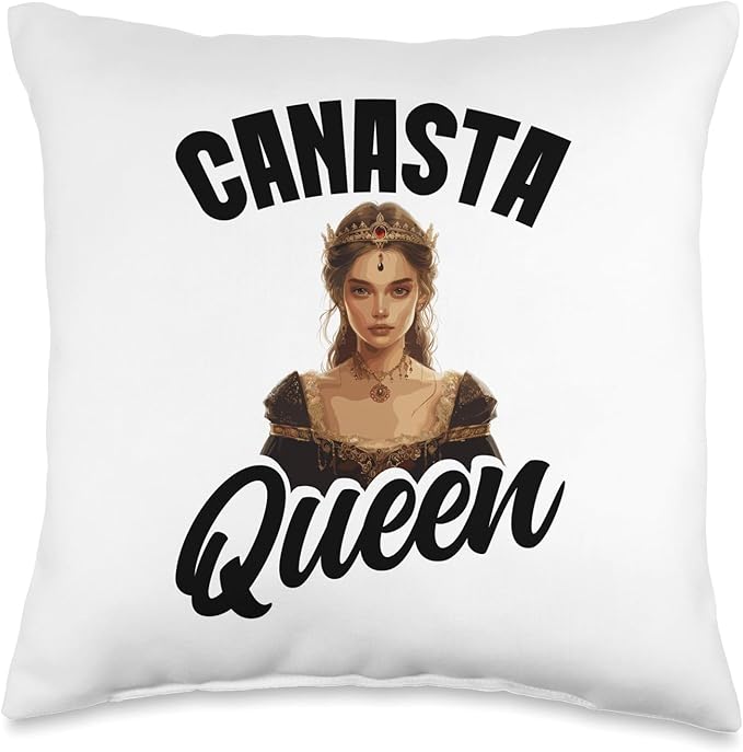 Canasta Queen Cards Set Game Lover Tray Score Sheets Canasta Throw Pillow
