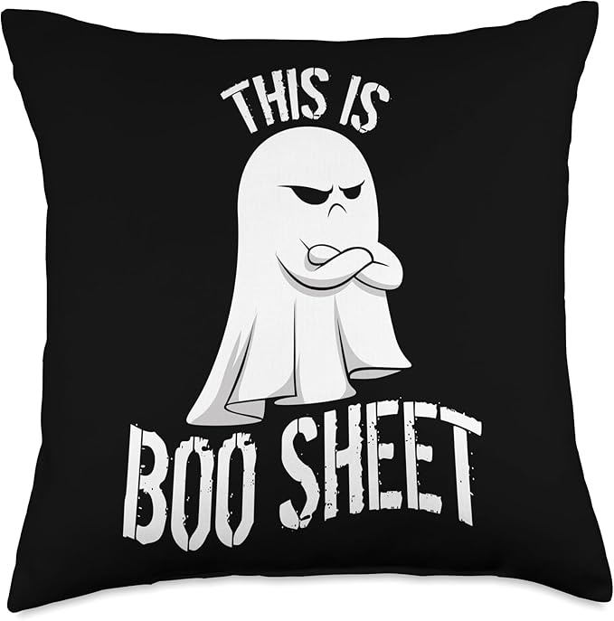 This Is Some Boo Sheet Halloween Costume Store This Is Boo Sheet Ghost Men Retro Vintage Halloween Costume Throw Pillow, 18x18, Multicolor
