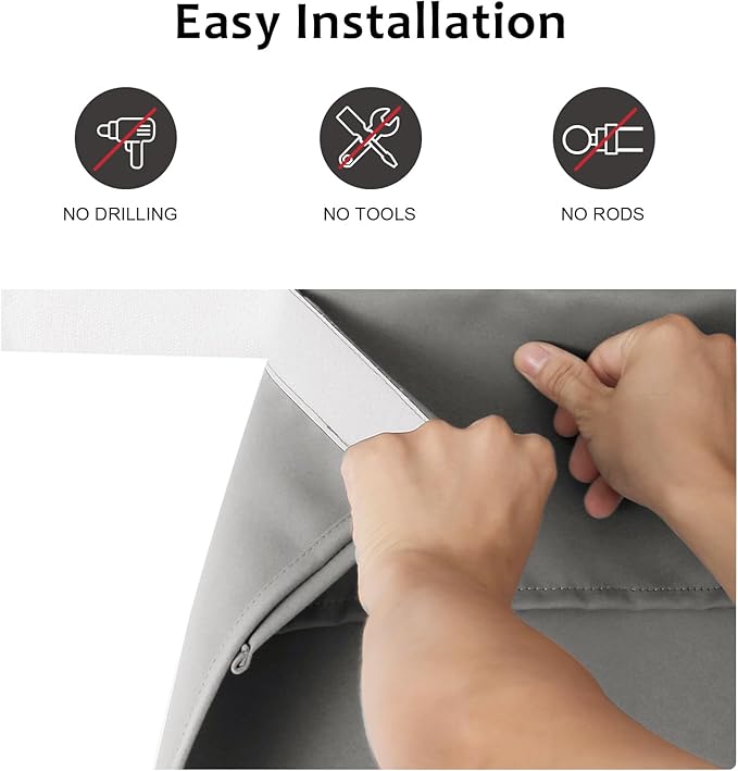 WdFour Side Curtains for Window, Room Darkening Covering for Glass, Front Sidelight Tie up Shade 14W x 42L Inches, 1 Panel, Light Gray