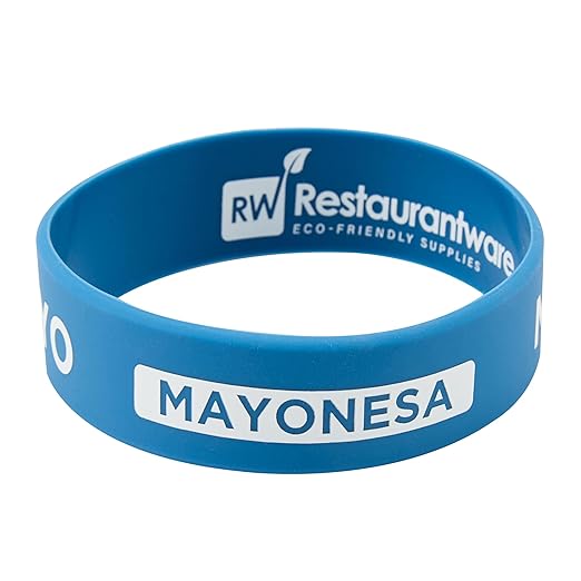 Restaurantware Silicone Squeeze Bottle Band 10 Count 2.75 Inch Dishwasher Safe Condiment Identification Band, Mayo Blue Non-Slip Label Band for Condiment Labeling at Restaurants, Food Trucks