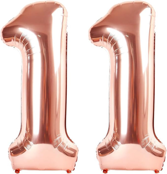 Rose Gold 11 Balloon, 40 Inch Number Balloons, Birthday Balloon Party Decoration for 11st Girls Boys, Anniversaries, Celebration Party, Graduation