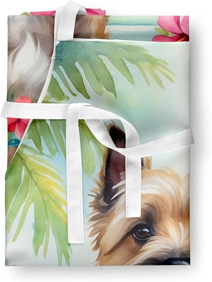 Caroline's Treasures Cairn Terrier Luau Apron Cooking Kitchen Server Baking Crafts Gardening for Adult Women Men, Unisex, Large, Multicolor