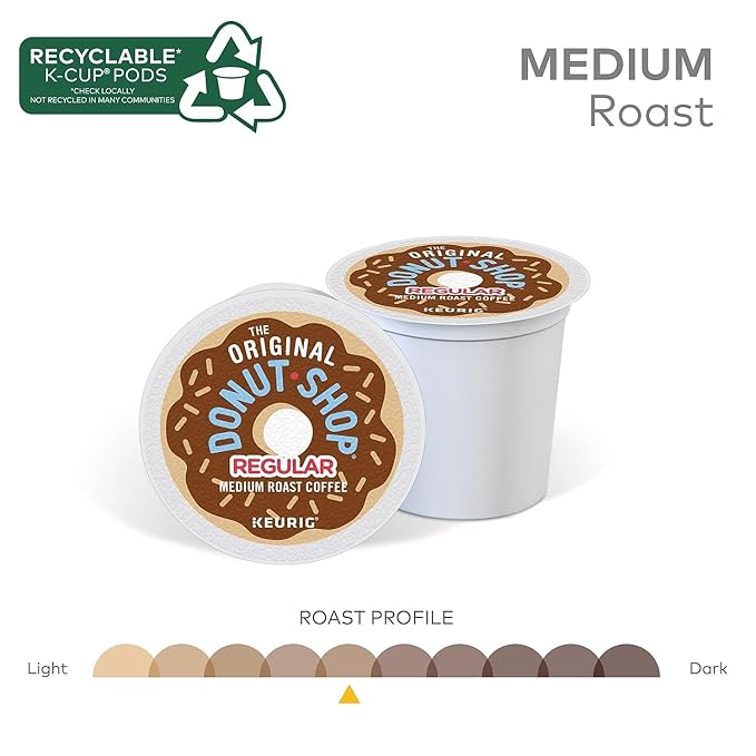 The Original Donut Shop Regular, Single-Serve Keurig K-Cup Pods, Medium Roast Coffee Pods, 96 Count