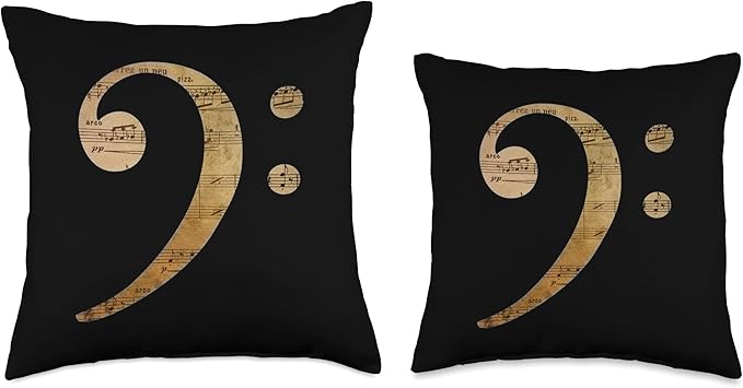Bass Clef Sheet Music Bottom End Throw Pillow