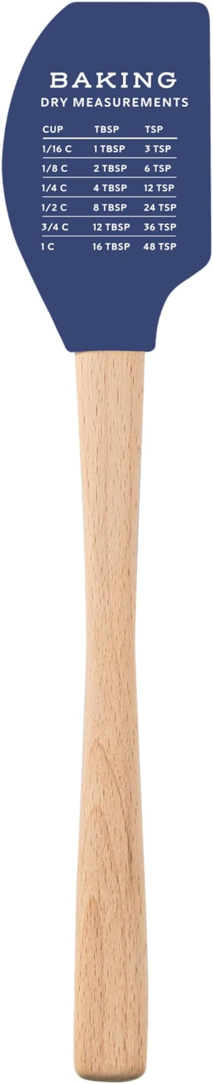 Tovolo Spatulart ‘Baking Conversions’ Silicone Spatula with Wood Handle – BPA Free, Heat-Resistant, Ideal for Baking, Mixing & Meal Prep