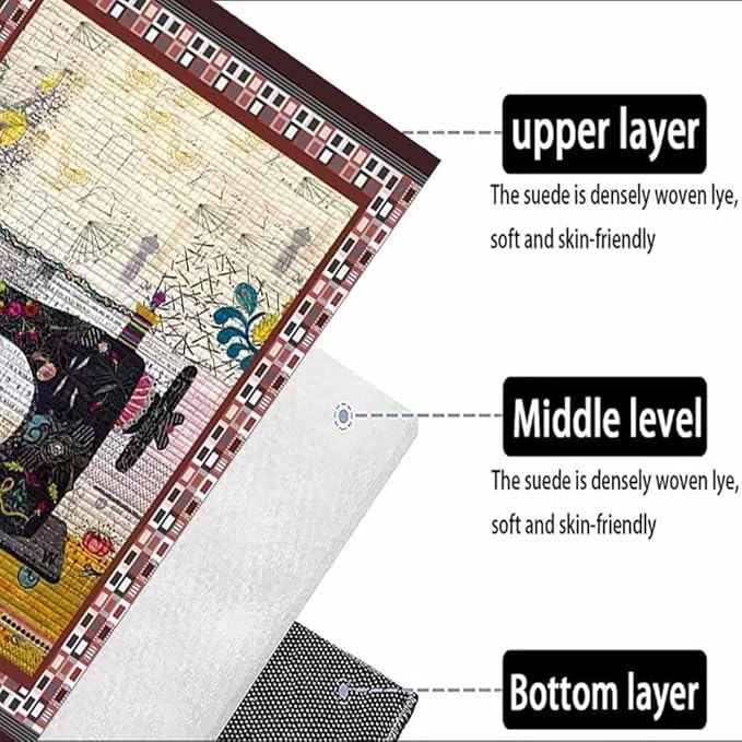 Contemporary Floral Area Rug for Dining Room Non-Slip Multicolor Embroidery Painting Print Carpet Home Decor Low Pile Sewing Machine Themed Rugs Floor Mat 4'x6'