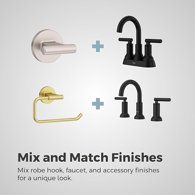 Pfister Capistrano Towel Hook, Bathroom Towel & Robe Hook, Wall-Mounted, Screw-in, Spot Defense Brushed Nickel Finish, BRHCSO0GS