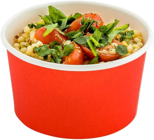 Coppetta 12-Ounce Dessert Cups, 200 Disposable Ice Cream Cups - Lids Sold Separately, Sturdy, Red Paper Frozen Yogurt Bowls, For Hot And Cold Foods, Perfect For Gelato Or Mousse - Restaurantware