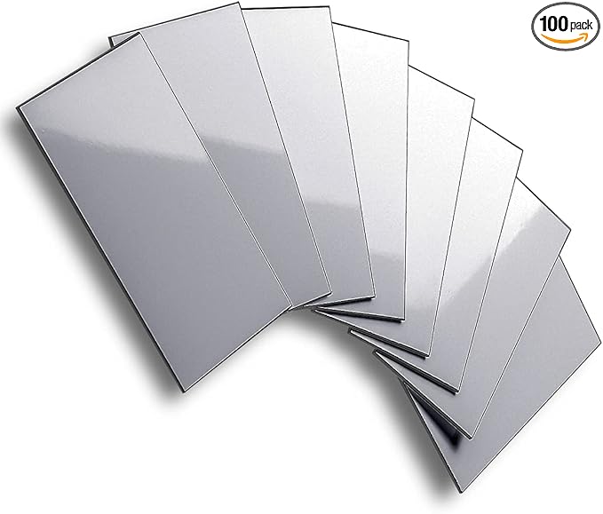 AULIGET 100-Piece Polished Grey Thick PVC Peel and Stick Backsplash, 3" x 6" Waterproof Subway Tile Peel and Stick Wall Tiles for Kitchen & Bathroom