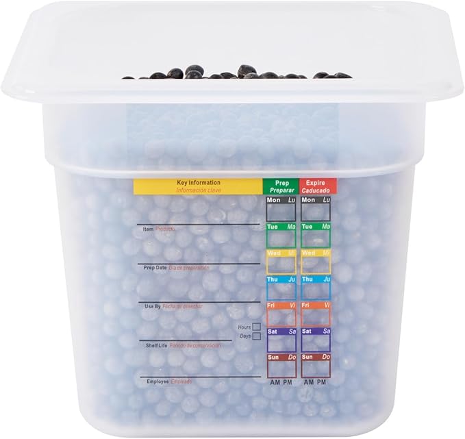 Restaurantware Food Storage Container 10 Pack of 6.8 x 4.2 x 5.9 Inches Plastic Stackable Storage Box White Reusable Label Container Dishwasher Safe For Restaurants And Kitchens